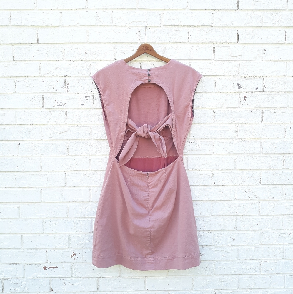 Anthropologie Utility Tie Back Mini Dress - Picture 6 of 12